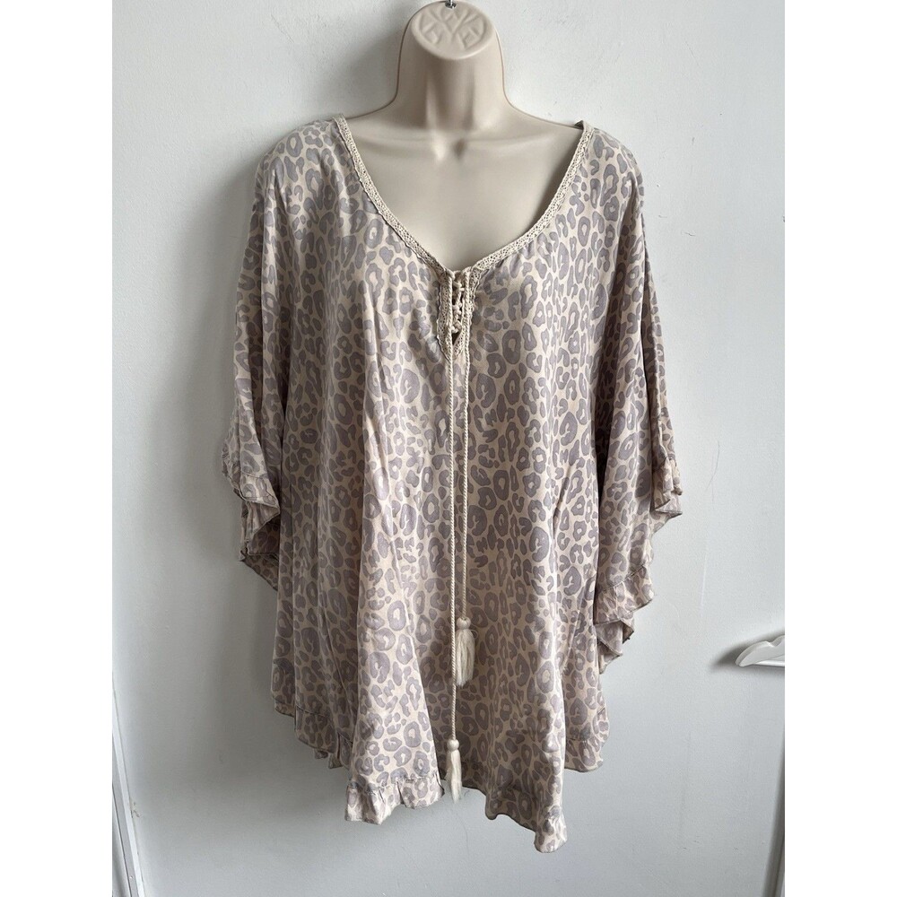Z&L Anthro Viva La Cheetah Kaftan One Size Boho Hippie